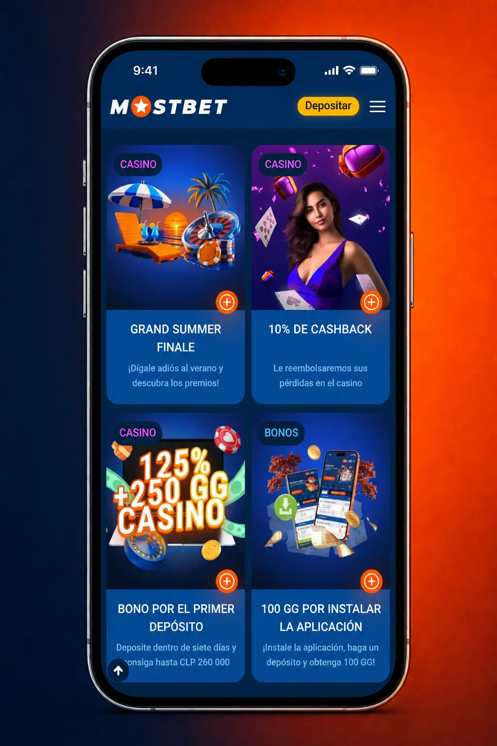 Activación del bono Mostbet Chile en cuenta antes del depósito, disponible en móvil, desktop y app