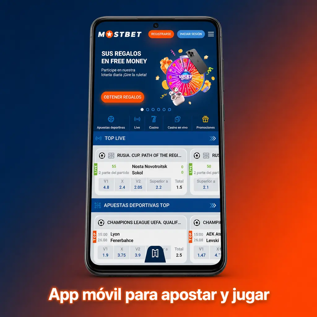 App móvil Mostbet para apostar en Chile con casino, deportes, APK Android y acceso web iOS