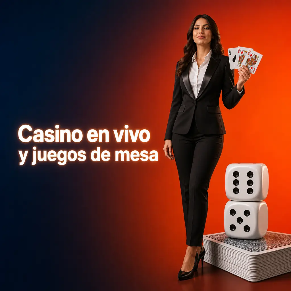 Mesa de casino en vivo con crupier, ruleta, blackjack, baccarat y juegos de mesa online