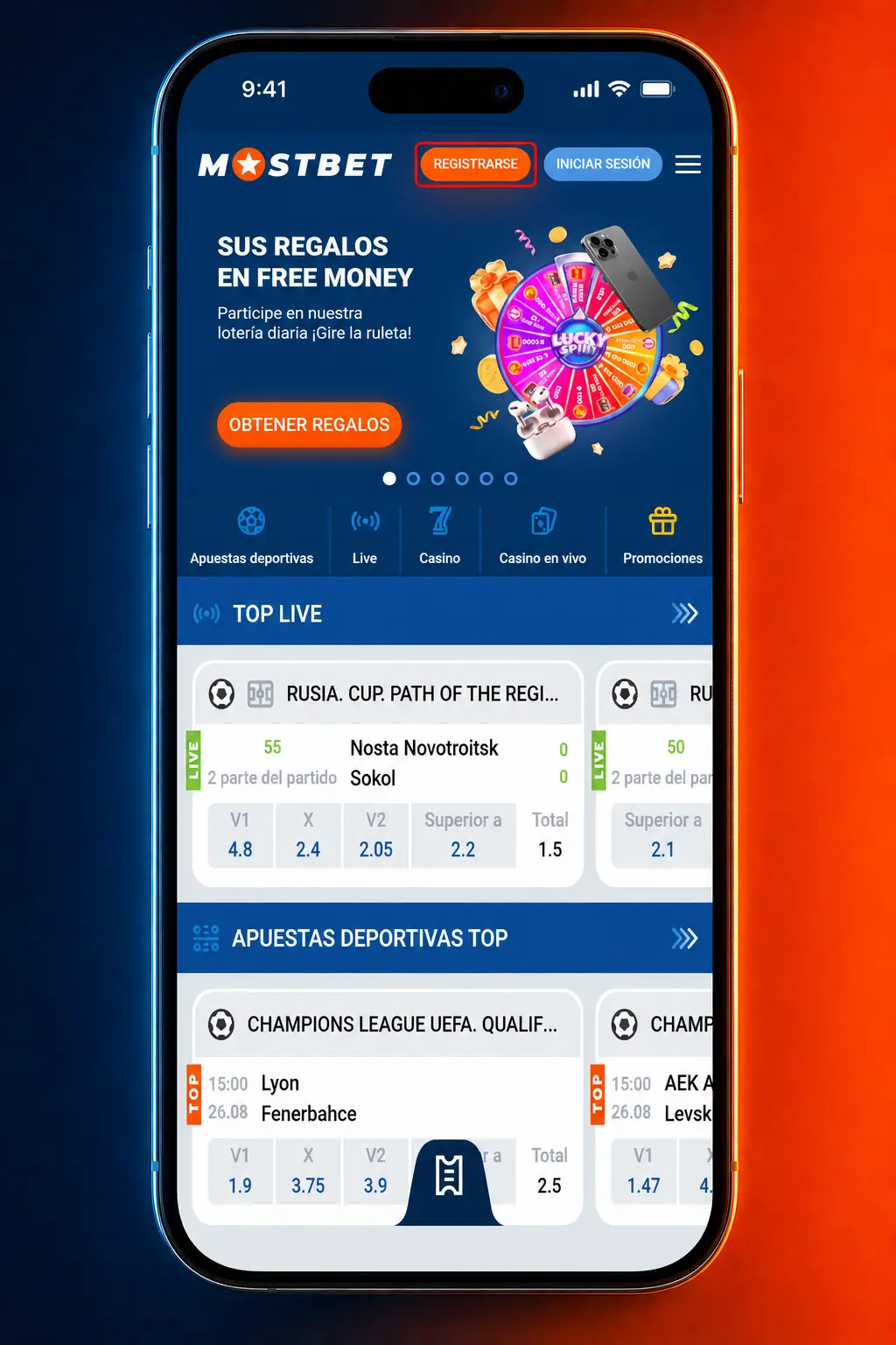 Formulario de registro online en Mostbet Chile para crear cuenta de apuestas en 5 pasos